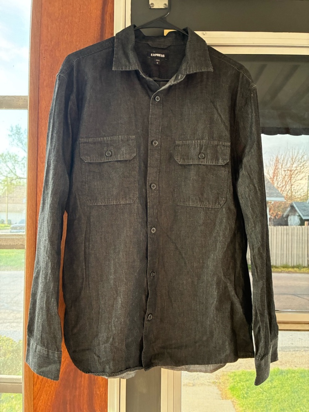 Express Charcoal Black Casual Shirt